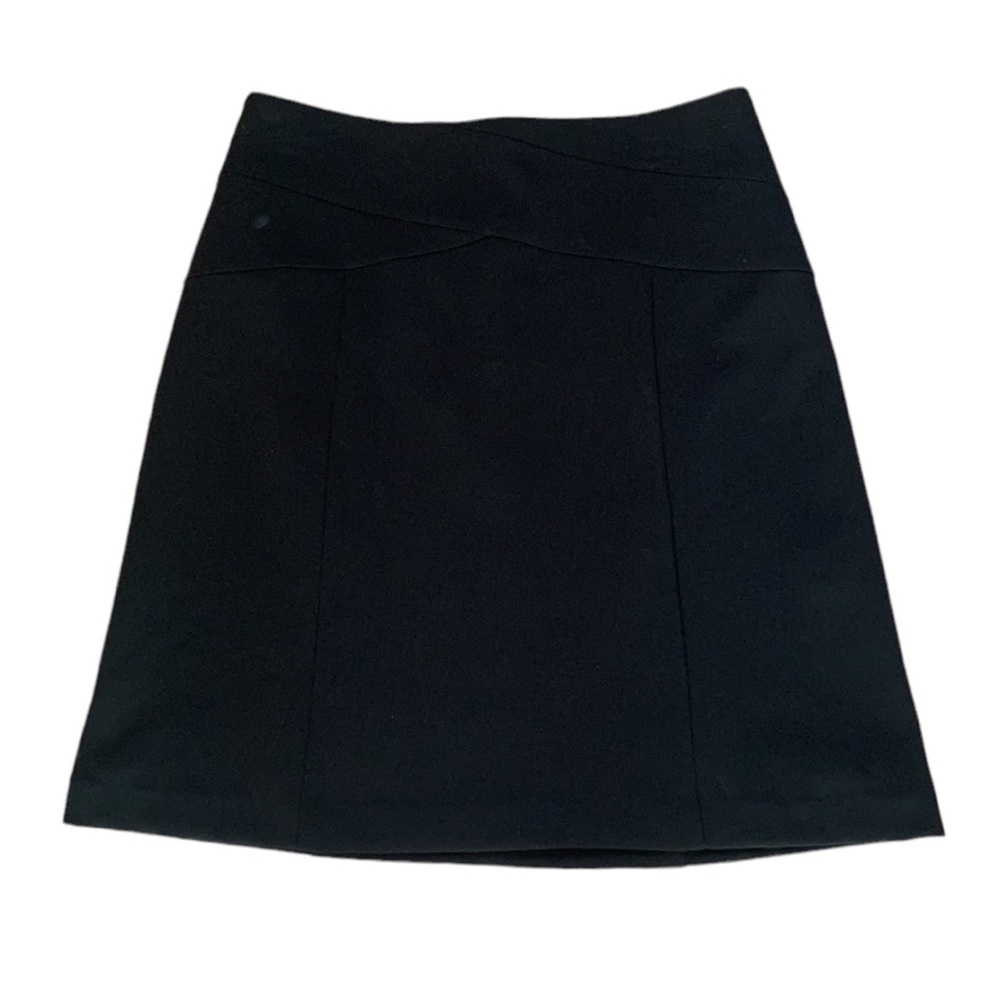 Elle Black Tie Black Midi‎ Skirt Lined with Back Zipper Size 2